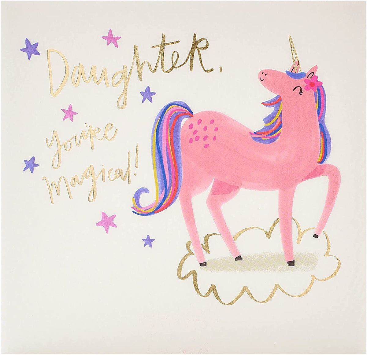 Unicorn Design Daughter Birthday Card