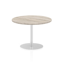 Dynamic Italia 1000mm Poseur Round Table Grey Oak Top 725mm High Leg ITL0147 DD