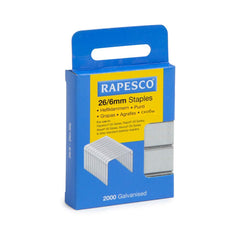 Rapesco 26/6mm Galvanised Staples Retail Pack (Pack 2000) - S2662MA3