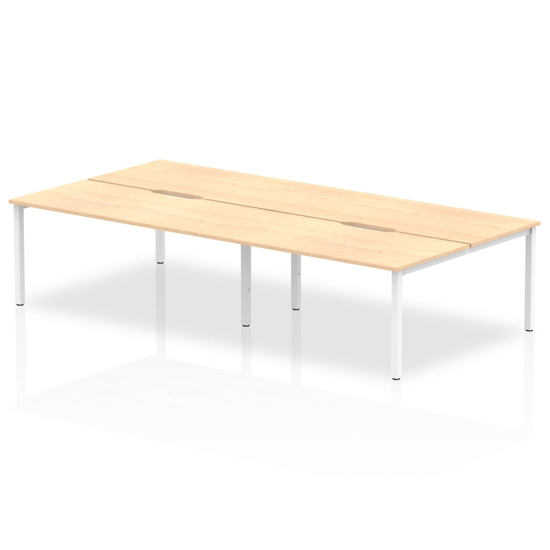 Evolve Plus 1600mm Back to Back 4 Person Desk Maple Top White Frame BE229 DD