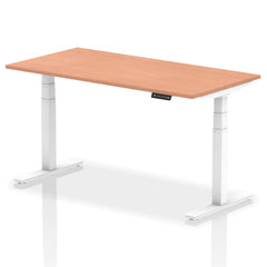 Dynamic Air 1600 x 800mm Height Adjustable Desk Beech Top White Leg HA01023 DD