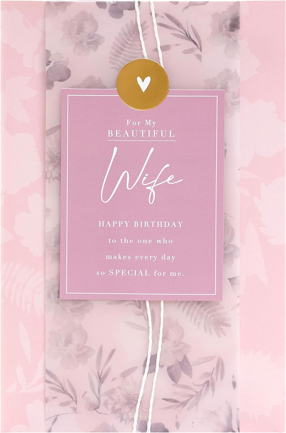 Sophisticated Design with 3D Elements Wife Birthday Card