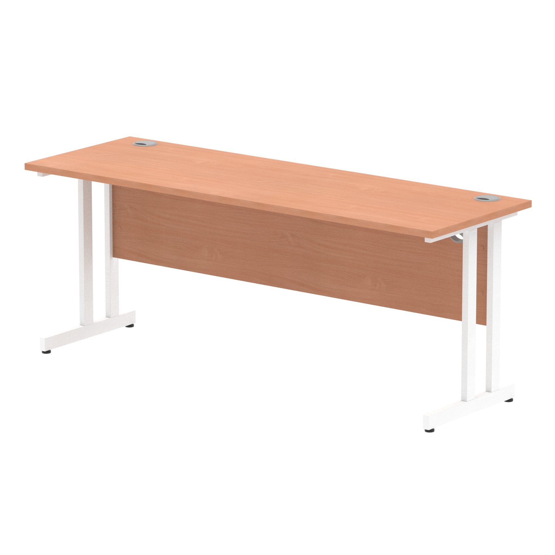 Impulse 1800 x 600mm Straight Desk Beech Top White Cantilever Leg MI001687 DD
