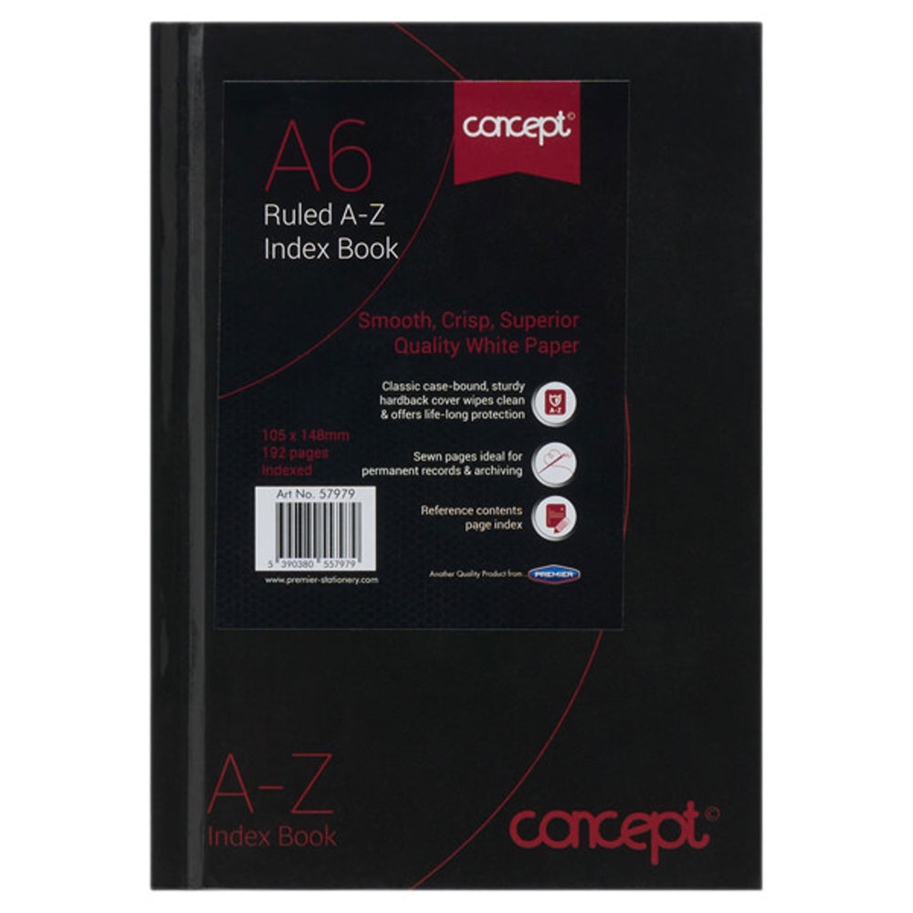 Concept A6 192pg AZ Index Book