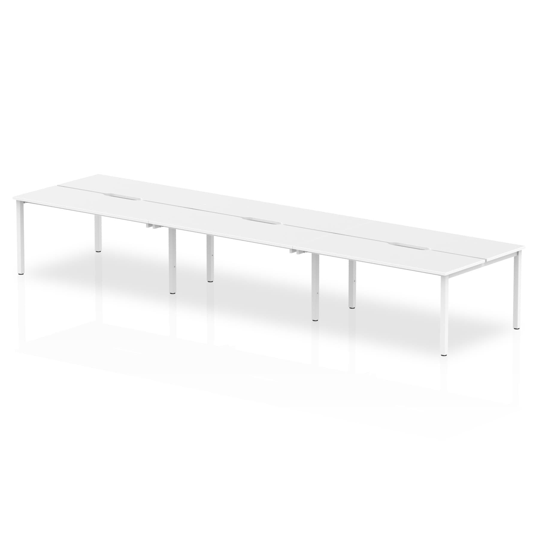 Evolve Plus 1400mm Back to Back 6 Person Desk White Top White Frame BE271 DD