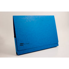 Europa Document Wallet Manilla A3 Full Flap 265gsm Blue (Pack 25) - 4785