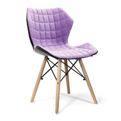 Nautilus Designs Amelia Contemporary Lightweight Fabric Chair With Panel Stitching Purple and Solid Beech Legs - BCF/B570/PL DD