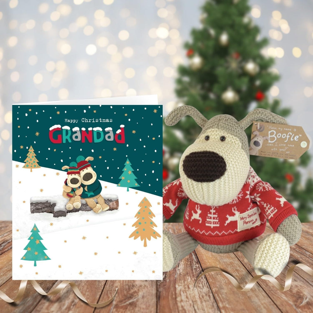 Boofle Christmas Card for Grandad – Cute Snowy Snuggles Festive Design