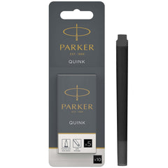 Parker Quink Long Ink Refill Cartridge for Fountain Pens Black (Pack 10) - 1950206