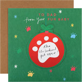 Dad Christmas Greeting Card from Pets with Festive Cute Design and Loving Wishes