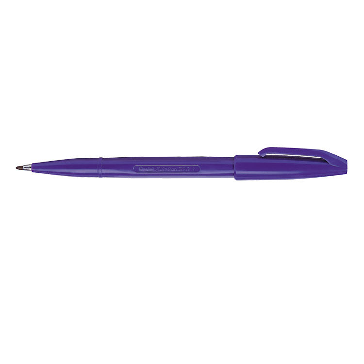 Pentel Original Sign Pen S520 Fibre Tip Pen 2mm Tip 1mm Line Blue (Pack 12) - S520-C