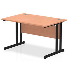 Impulse 1200 x 800mm Straight Desk Beech Top Black Cantilever Leg MI003193 DD