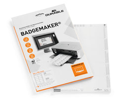 Durable BADGEMAKER Inserts 54x90mm Printable Name Badge Inserts White (Pack 200) - 145502