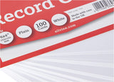 152 x 101mm Plain 100 White Record Cards