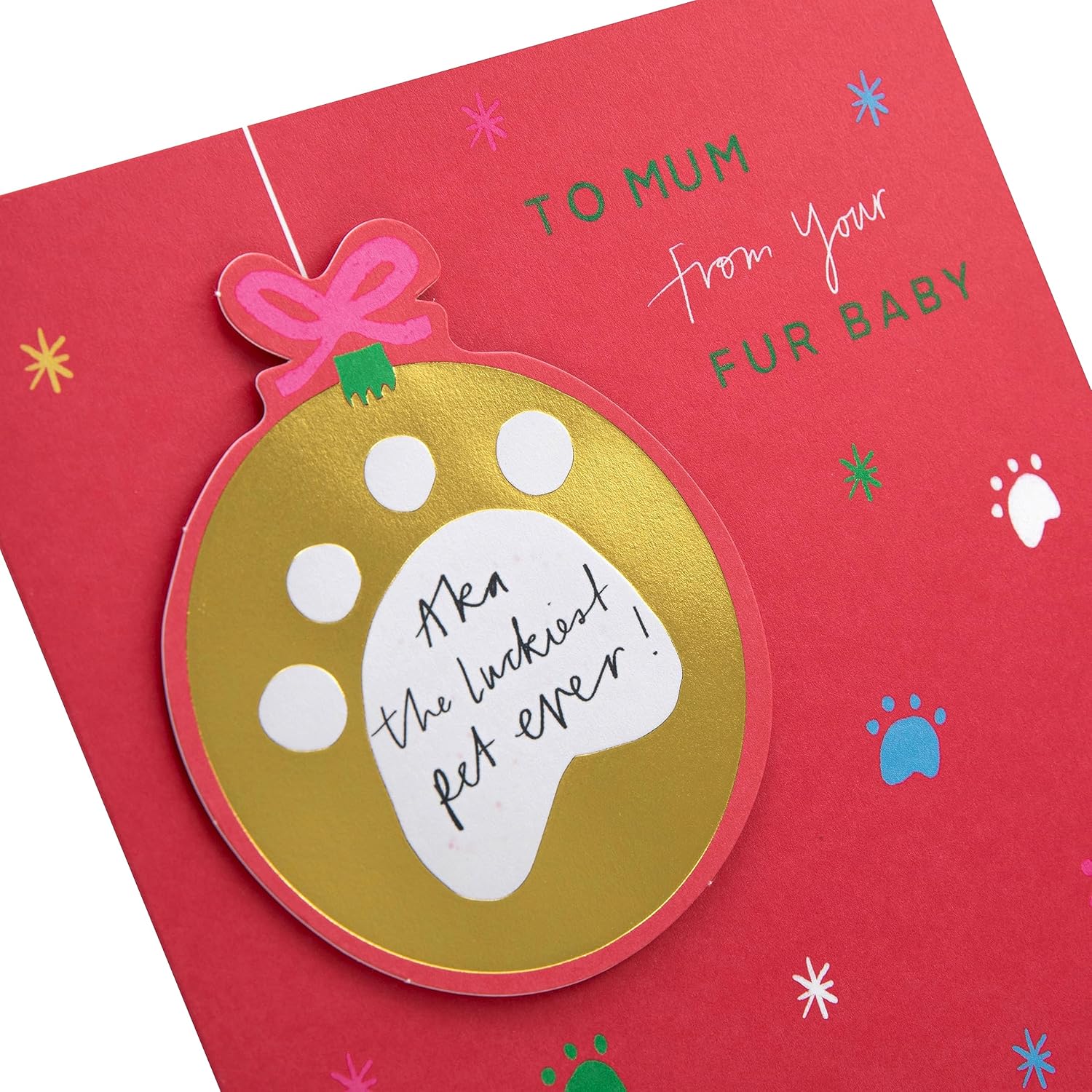 Mum Christmas Greeting Card from Pets with Cute Festive Design and Loving Wishes