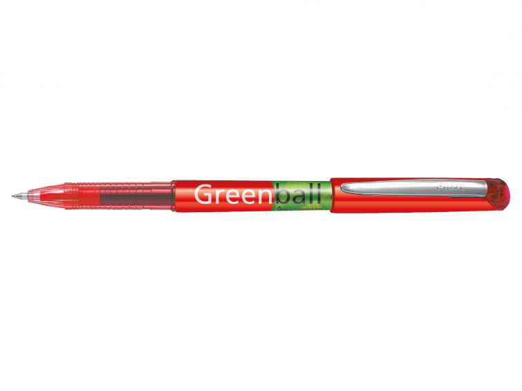 Pilot Begreen Greenball Liquid Ink Rollerball Pen Recycled 0.7mm Tip 0.35mm Line Red (Pack 10) - 4902505345241