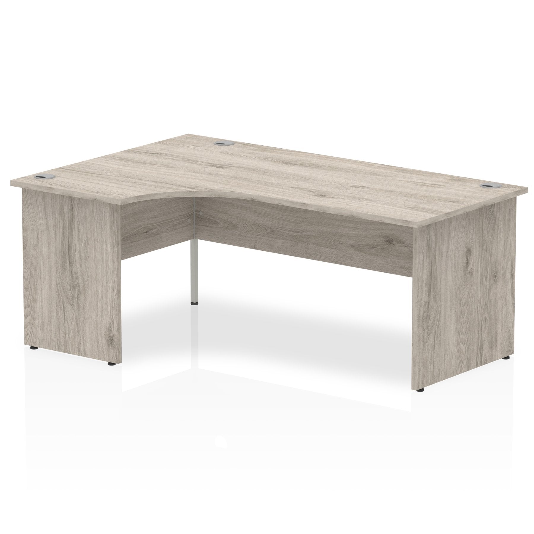 Impulse 1800mm Left Crescent Desk Grey Oak Top Panel End Leg I003139 DD