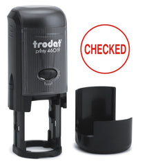 Trodat Printy 46019 Self Inking Word Stamp CHECKED 19mm Diameter Red Ink - 54292