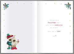 Boofles Next to Bird Table Partner Christmas Card