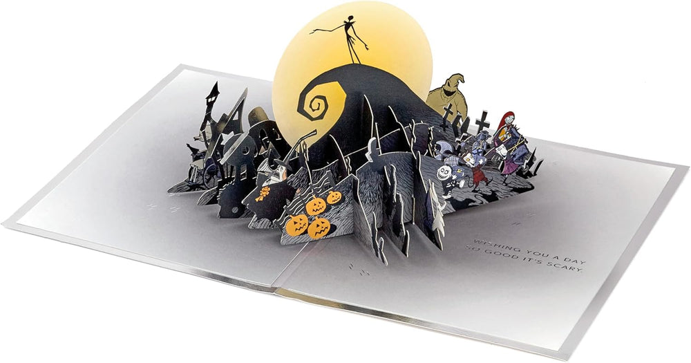 Hallmark Christmas Card, The Nightmare Before Christmas Card, 3D & Pop Up Card, With Gold Foil Details, Black, Navy