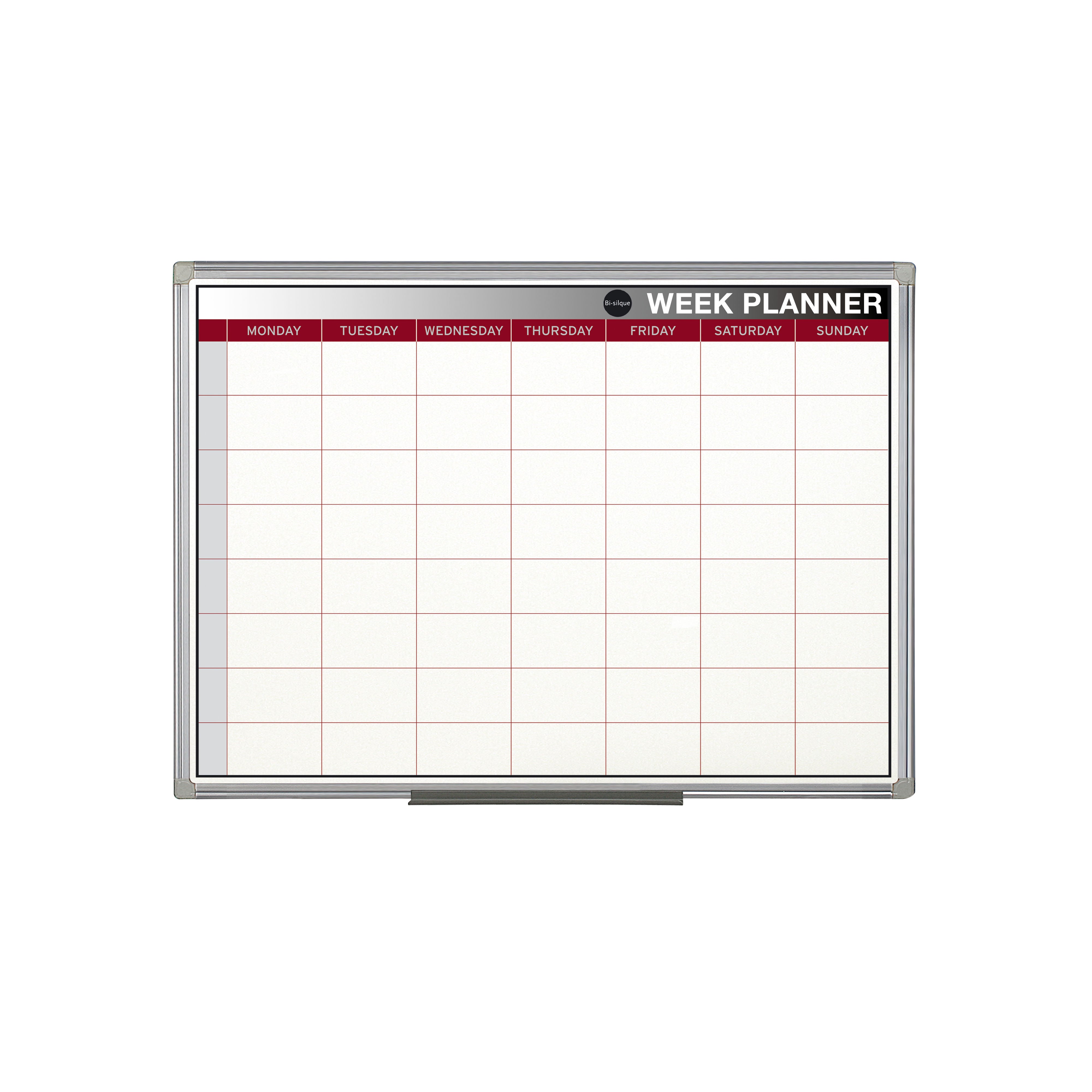 Bi-Office Weekly Magnetic Whiteboard Planner Aluminium Frame 600x450mm - GA0233170 DD