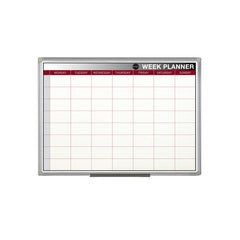 Bi-Office Weekly Magnetic Whiteboard Planner Aluminium Frame 600x450mm - GA0233170 DD