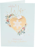 Christmas Card for Wife – Elegant Festive Gold Design