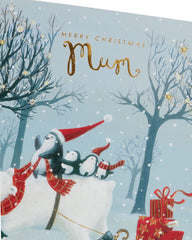 Penguin and Polar Bear-Mum Christmas Card