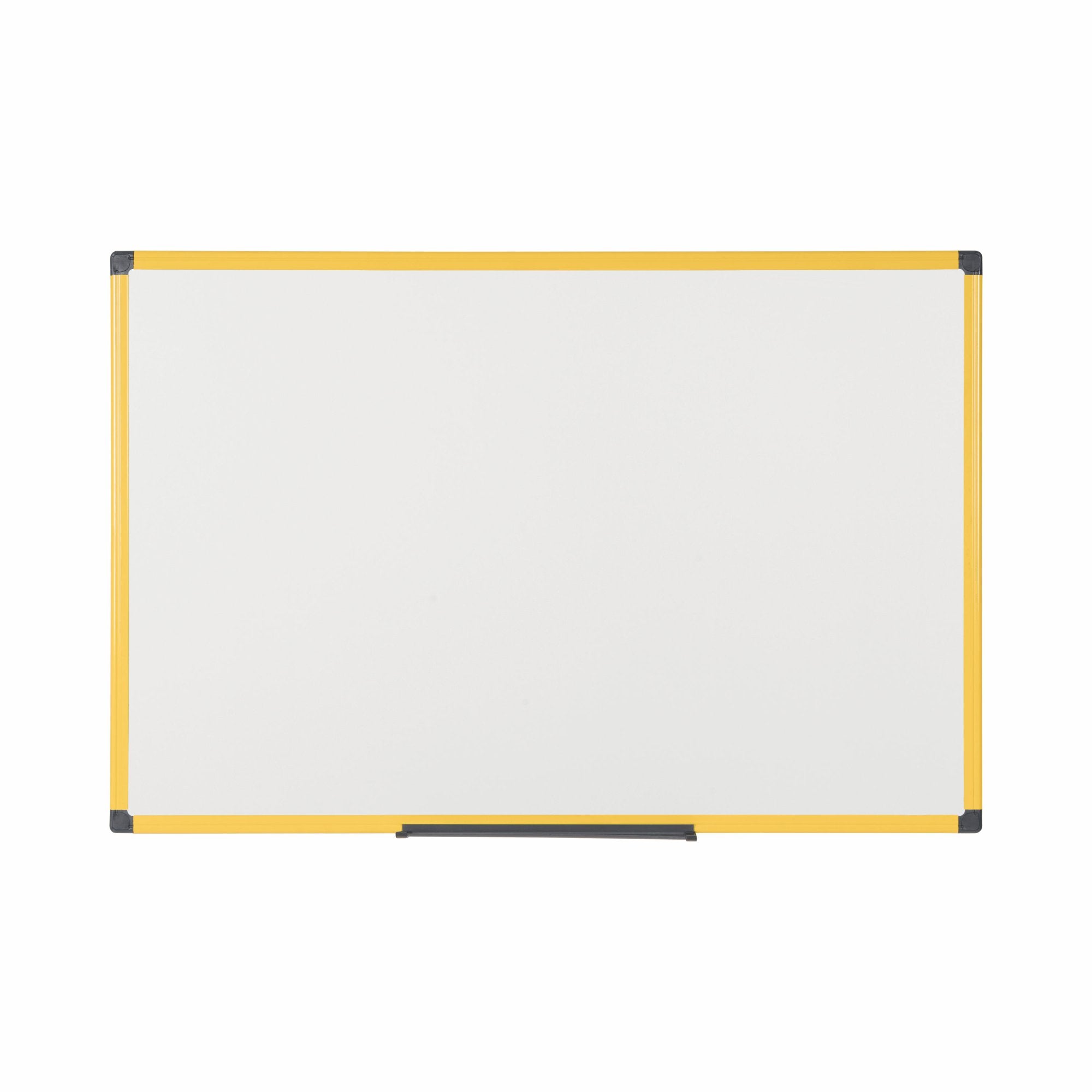 Bi-Office Ultrabrite Magnetic Lacquered Steel Whiteboard Yellow Aluminium Frame 900x600mm MA0315177 DD