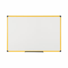 Bi-Office Ultrabrite Magnetic Lacquered Steel Whiteboard Yellow Aluminium Frame 900x600mm MA0315177 DD