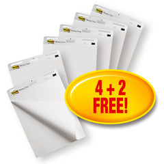 Post-it Super Sticky Meeting Chart Easel Pad Plain 635x762mm 30 Sheets White (Pack 6) 7000052624