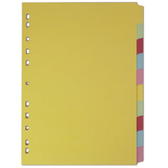 Elba Divider 10 Part A4 160gsm Card Assorted Colours 400007246