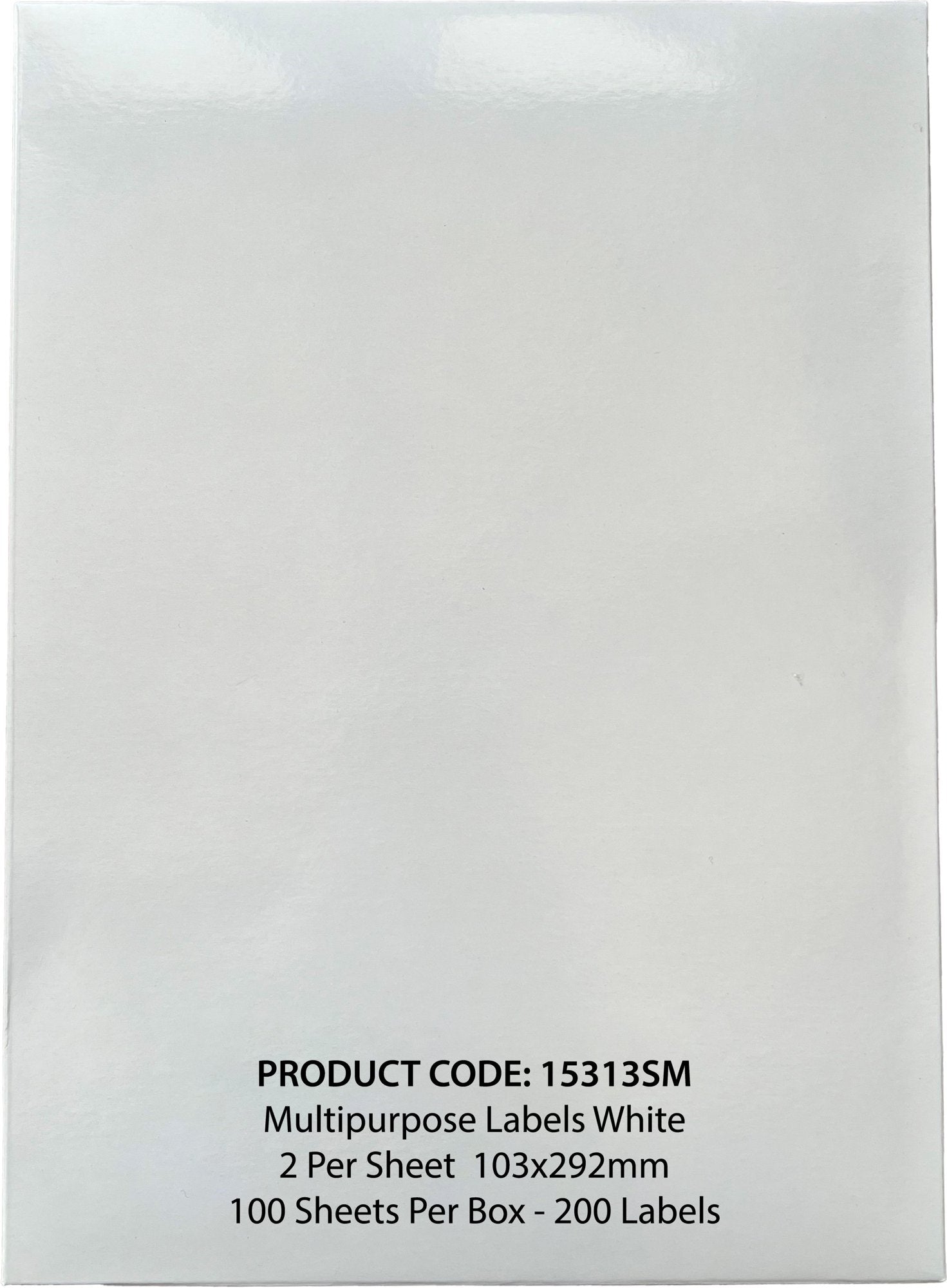 ValueX Multipurpose Label 103x292mm 2 Per A4 Sheet White (Pack 200 Labels) - 15313SM
