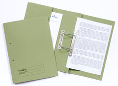 Guildhall Spring Pocket Transfer File Manilla Foolscap 420gsm Green (Pack 25) - 211/6002Z
