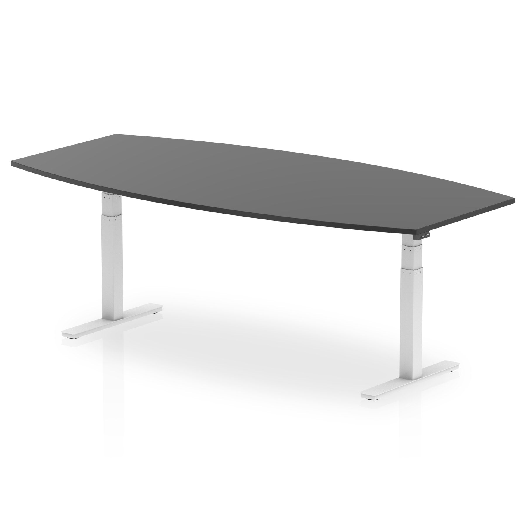 Dynamic High Gloss 2400mm Writable Boardroom Table Black Top White Height Adjustable Leg I003566 DD