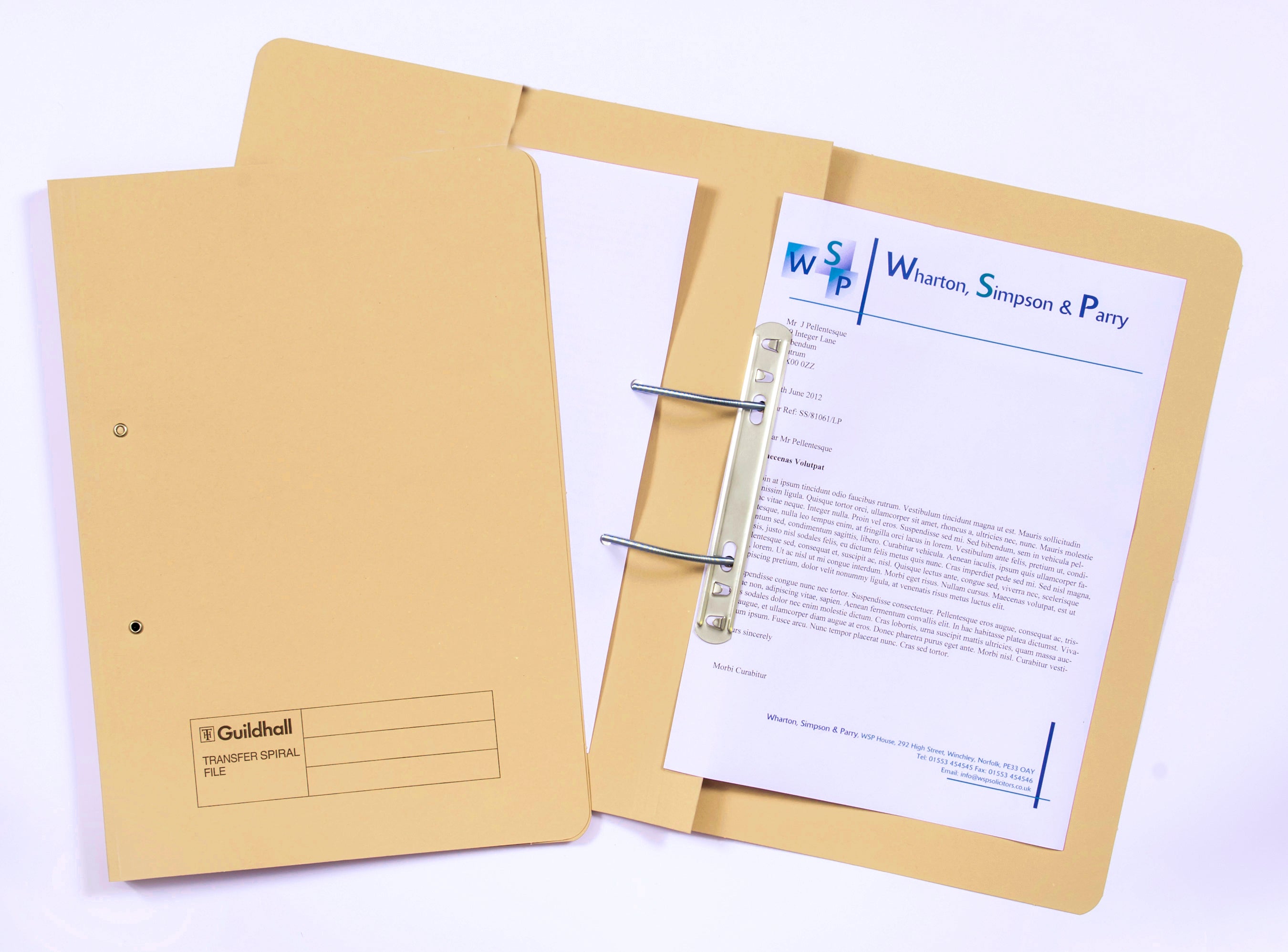 Guildhall Spring Pocket Transfer File Foolscap 420gsm Yellow (Pack 25) - 211/6003Z