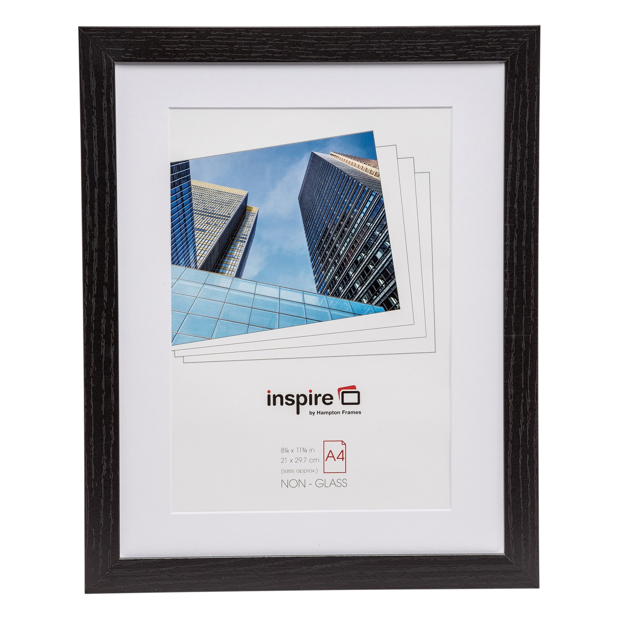 Columbia 2.5cm Wide MDF Paperwrap Certificate Frame A4 Black Ash Effect - COLA4MTNG