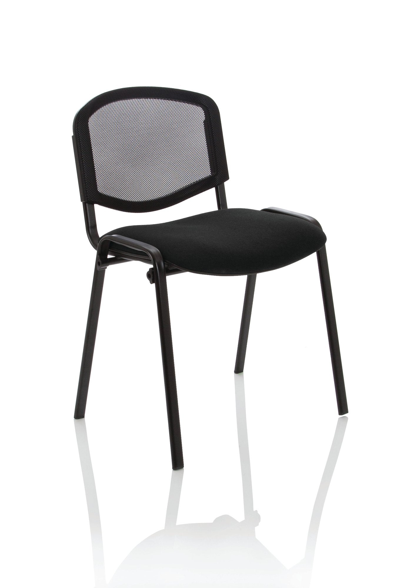 ISO Stacking Chair Mesh Back Black Fabric Black Frame BR000060 DD