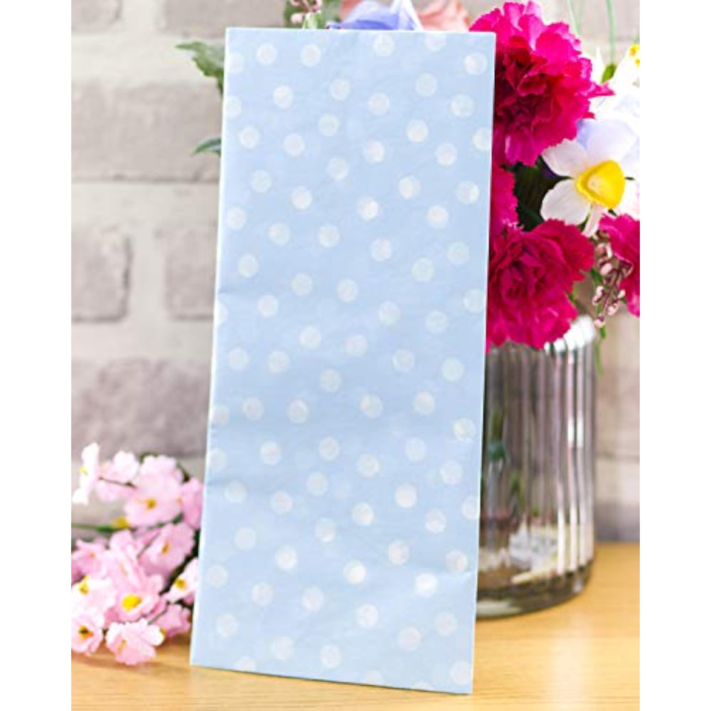 UK Greetings Tissue Paper for Him/Her/Friend - Blue & White Polka Design, Blue, White, 3 count (Pack of 1)
