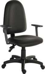 Ergo Twin High Back PU Operator Office Chair with Height Adjustable Arms Black - 2900PU-BLK/0280 DD