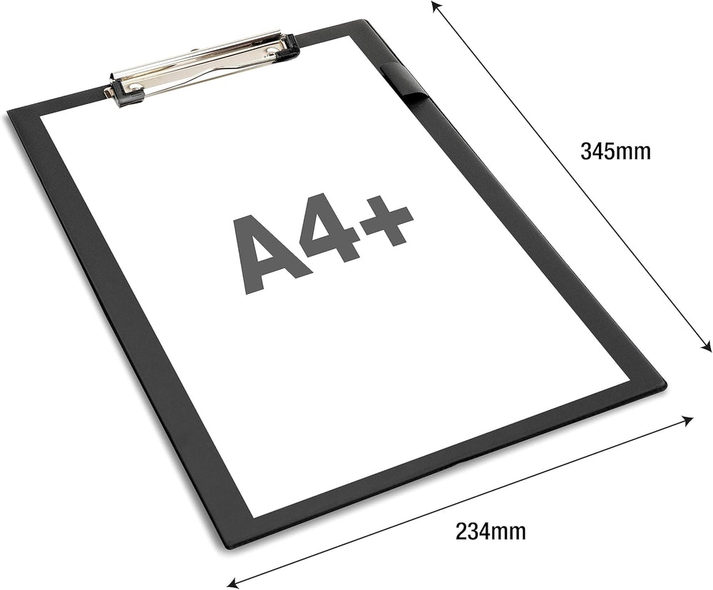 Rapesco Standard Clipboard, A4+, Black (Pack 10)