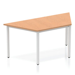 Impulse 1600mm Trapezium Table Oak Top Silver Box Frame Leg BF00134 DD