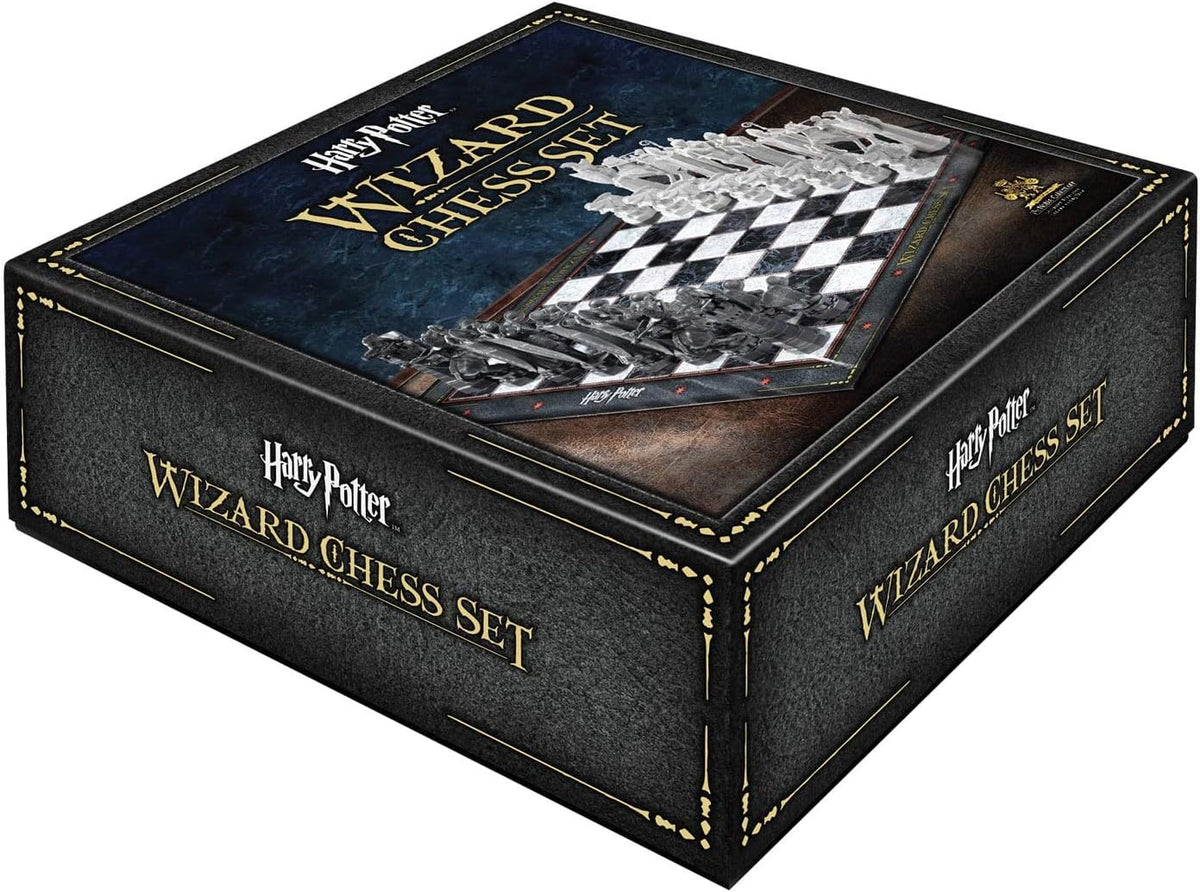 Noble Collection Harry Potter Wizard Chess Set featuring detailed chess pieces from the licensed magical game.