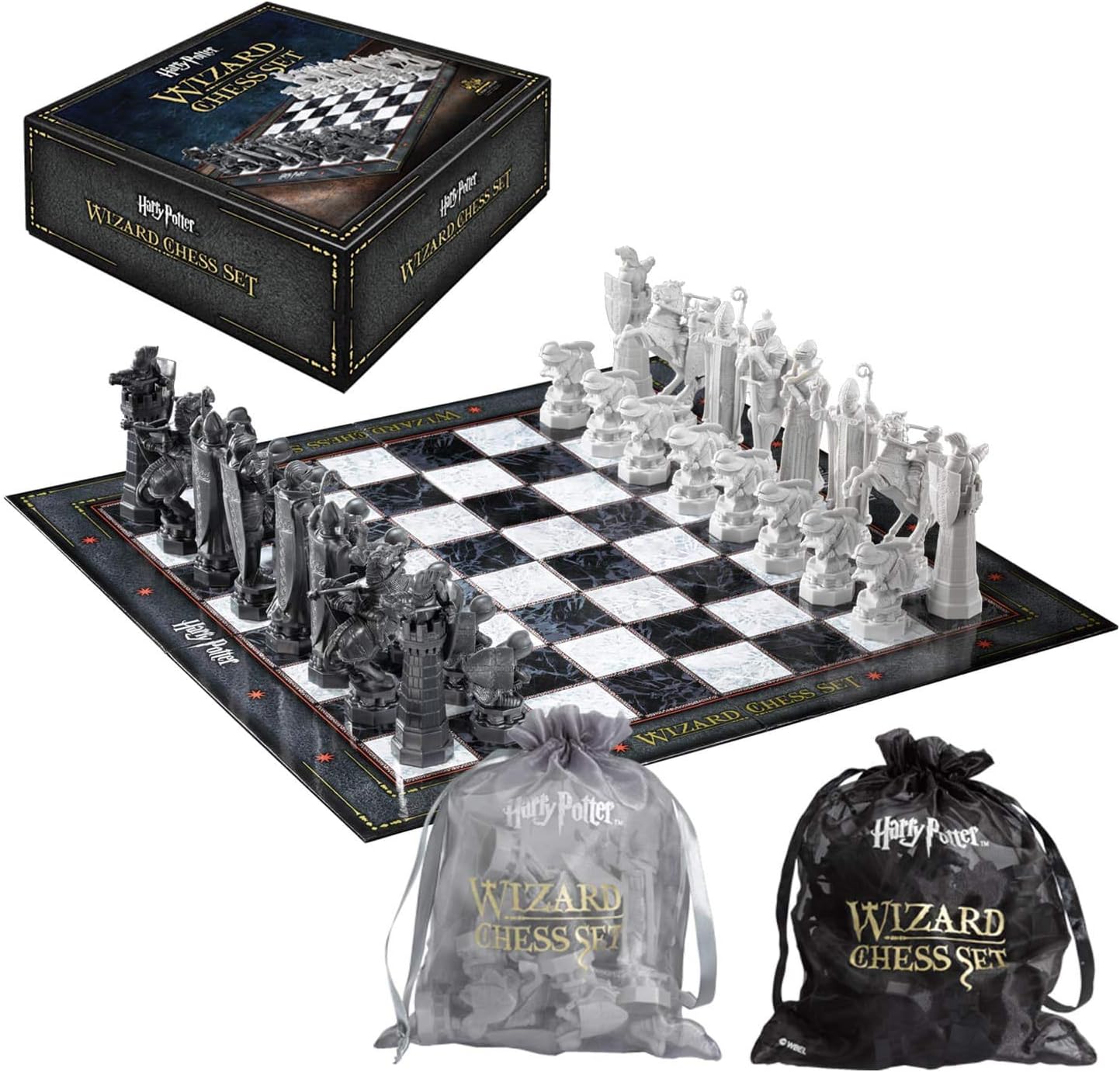 Noble Collection Harry Potter Wizard Chess Set with detailed chess pieces in a magical-themed design, perfect for fans and collectors.