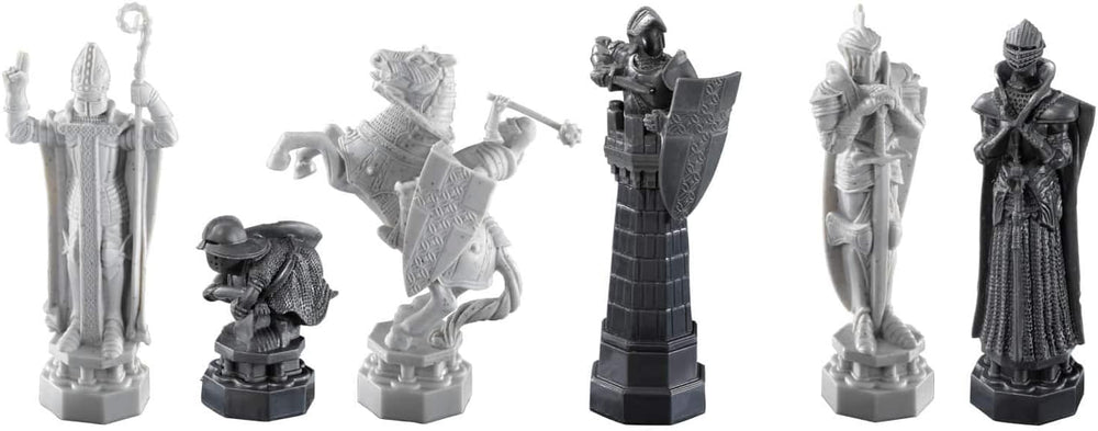 Noble Collection Harry Potter Wizard Chess Set with detailed chess pieces arranged on a game board.