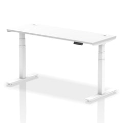 Dynamic Air 1600 x 600mm Height Adjustable Desk White Top Cable Ports White Leg HA01151 DD