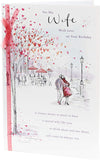 Riverside Couple Walking Luxury Wife Birthday Card