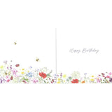 NQ Beautiful Day Wildflower Bloom birthday card with gold foil accents, featuring vibrant wildflowers on the front.