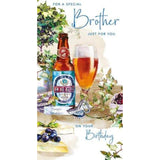 NQ special brother birthday beer greeting card with festive design perfect for celebrating a brother's birthday.