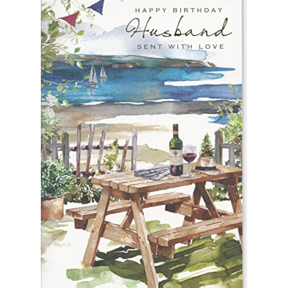 NQ husband birthday greeting card featuring heartfelt message and decorative design, perfect for celebrating his special day.
